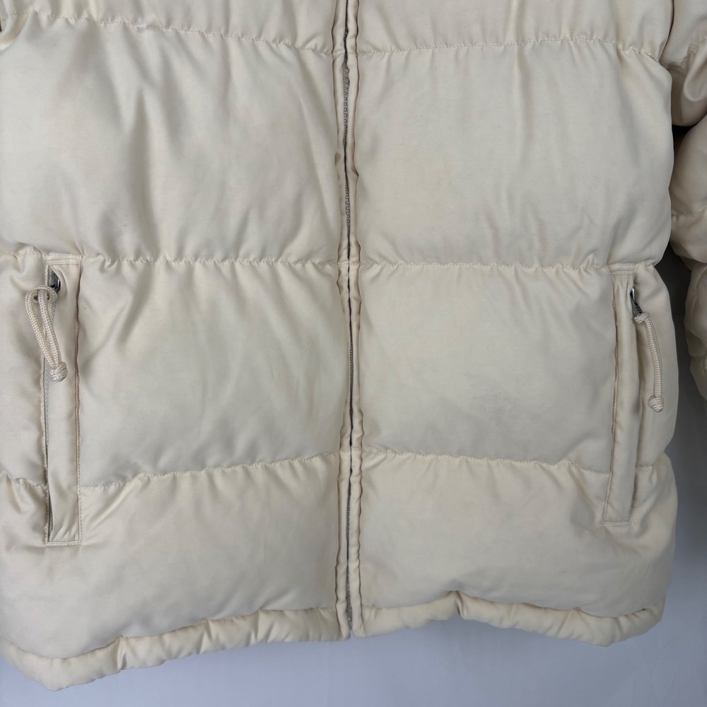 Abercrombie Womens Cream Puffer Jacket Full Zip Goose Down Insulated Size M - Picture 3 of 8